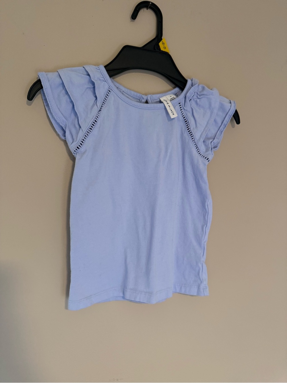 Janie and Jack Light Blue Flutter Sleeve Tee